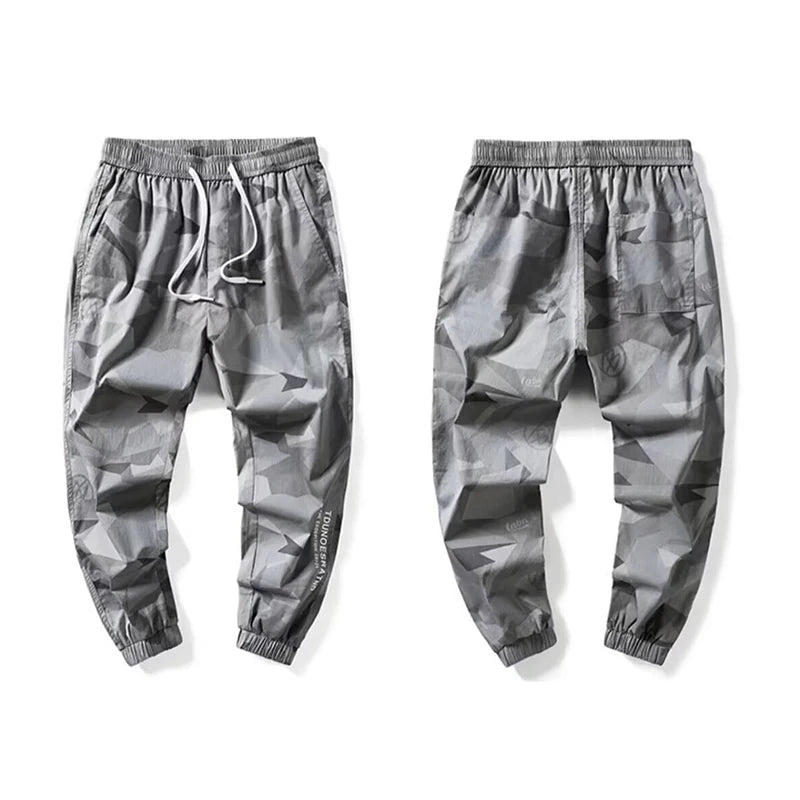 Men's Lightweight Hiking Climbing Pants Trend Camouflage Outdoor Sports Trousers Baggy Bound Feet Designer Casual Street Pants