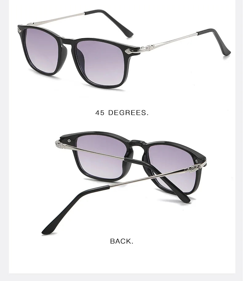 Bifocal Presbyopic Glasses HD Anti Blue Light Large Frame Presbyopia Glasses Resin Lens Sunglasses Bifocus Reading Glasses Men