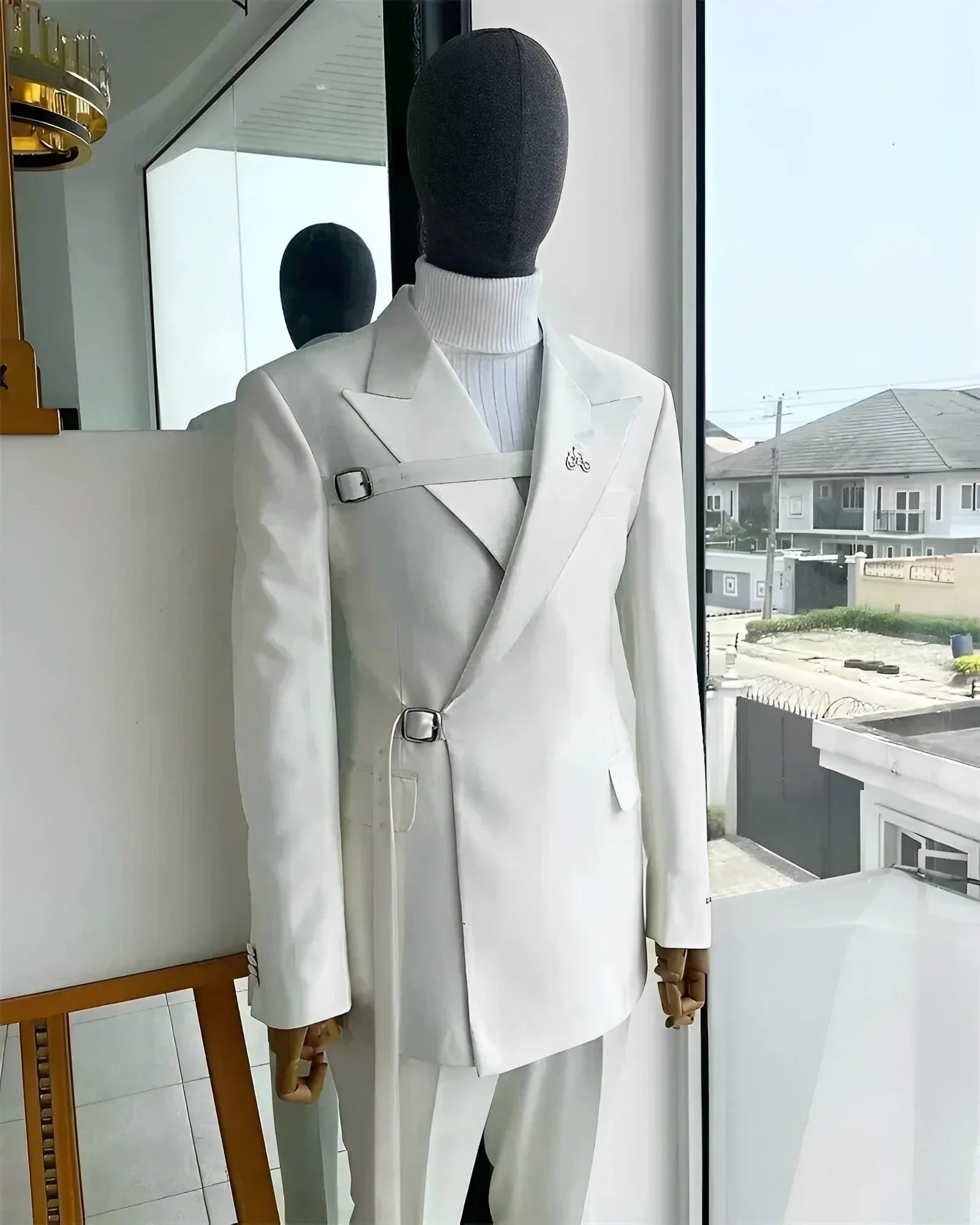 2024 New Men's Suit White Suit Formal Party Wedding Tuxedo Blazer Elegant Men's Suit 2 Piece Jacket Pants Dress for Men
