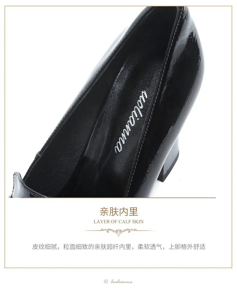 2026 New High Heels Dress Shoes for Women Fashion Pointed Toe Pumps British Style Small Leather Shoes Office Ladies Comfy Pumps