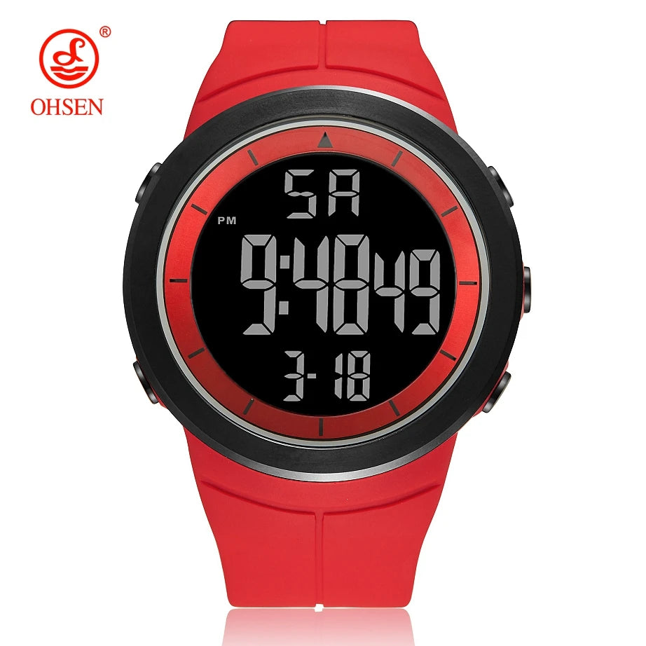 Digital Watches for Men Black Waterproof Tactical Wristwatch Big Dial Waterproof Electronic Led Military Clocks Alarm Stopwatch