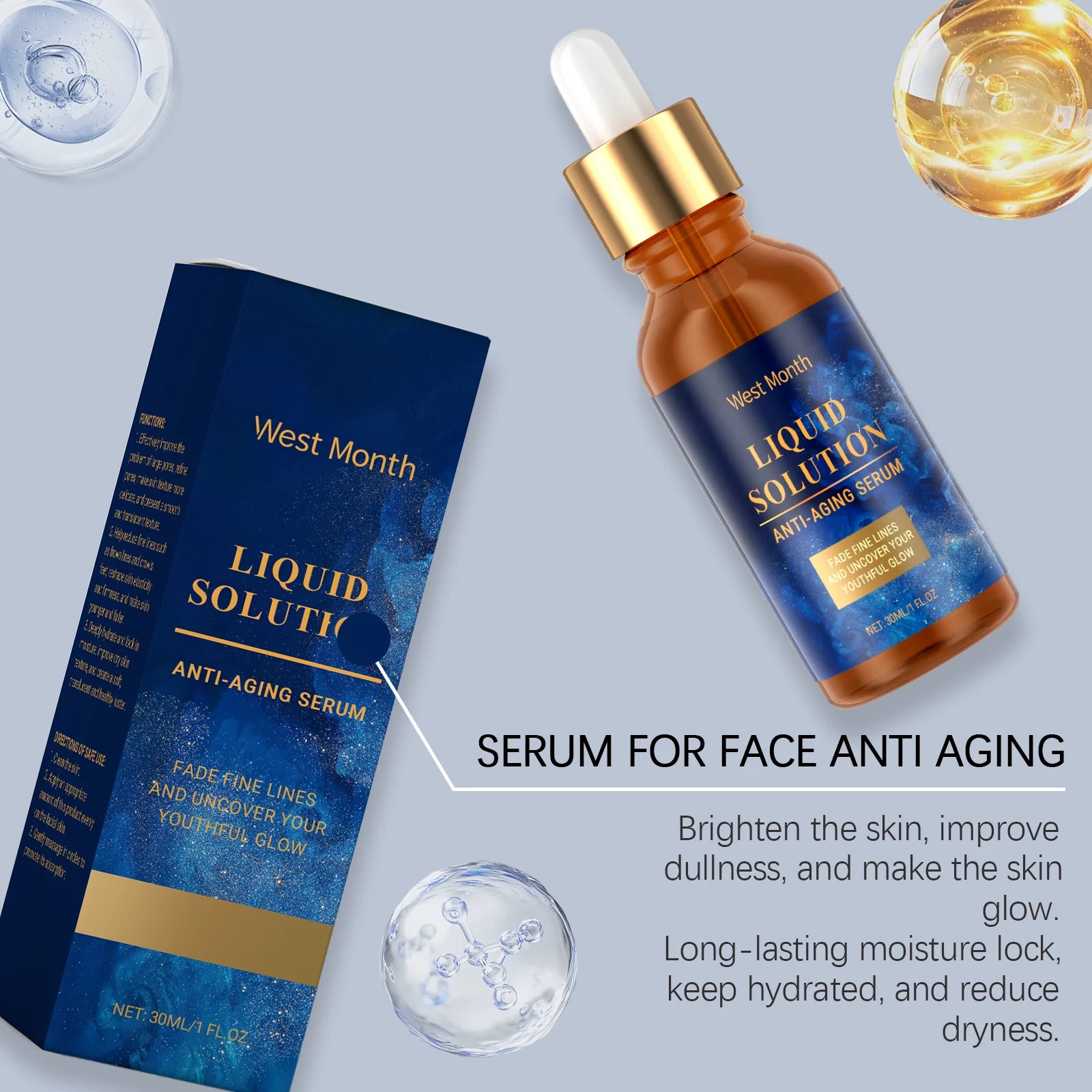 Firming Facial Serum, smooths pores, hydrates, nourishes, repairs, moisturizes, and improves roughness
