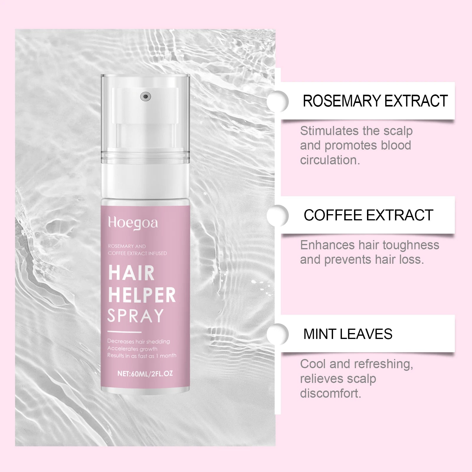 Rosemary Oil for Hair Growth Improves Thinning Hair Nourishing Scalp Split Ends Dry Damage Repair Shiny Hair Strengthening Spray