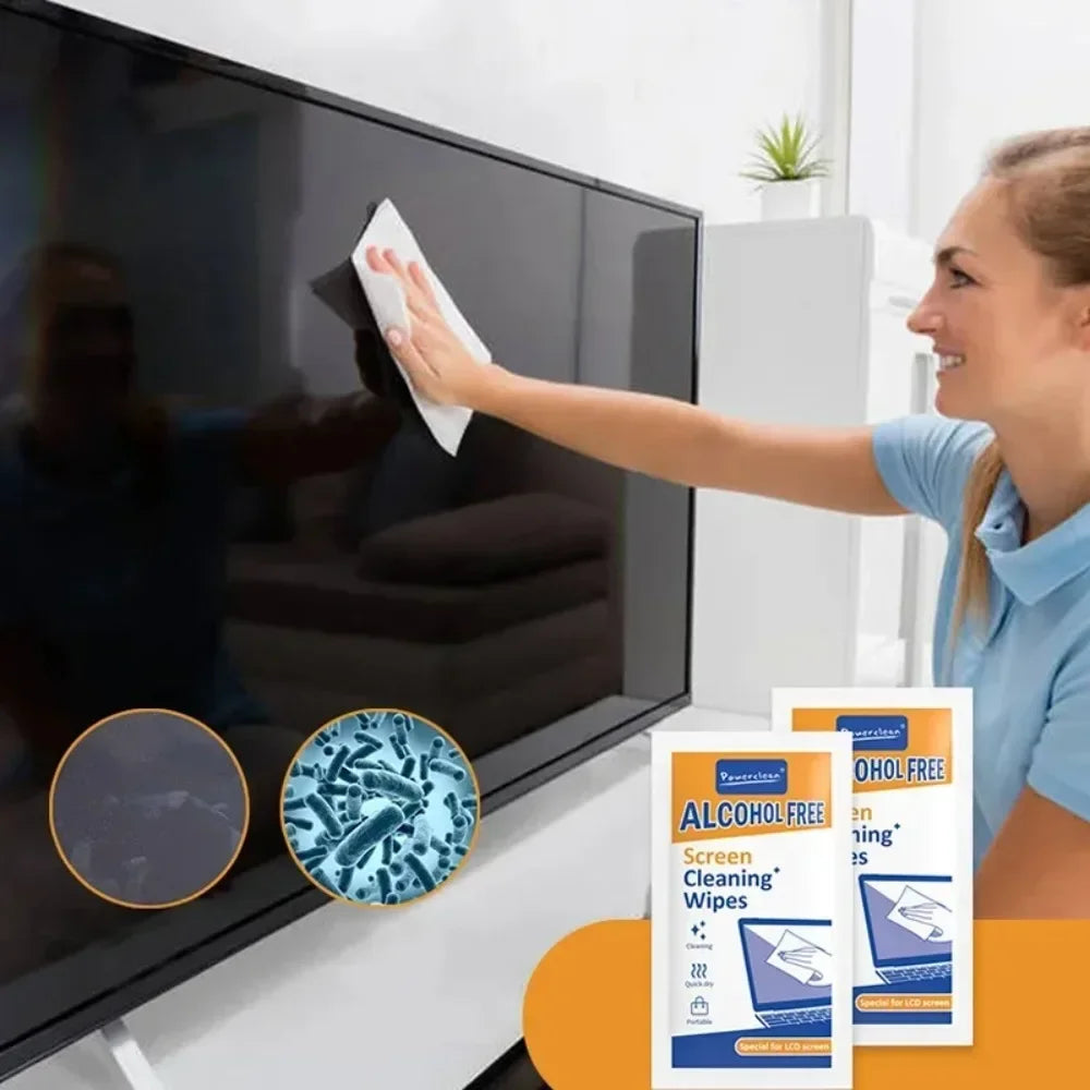 40-Pack PC Cleaning Wipes - Dry and Wet Cleaning Cloths for Car Screens, Phones, Tablets, Laptops, TVs and Monitors