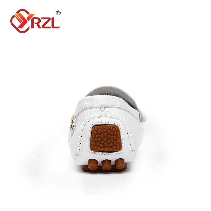 YRZL Shoes Men Handmade PU Leather Loafer Casual Driving Flats Slip-on Shoes Luxury Comfy Moccasins White Loafers Shoes for Men