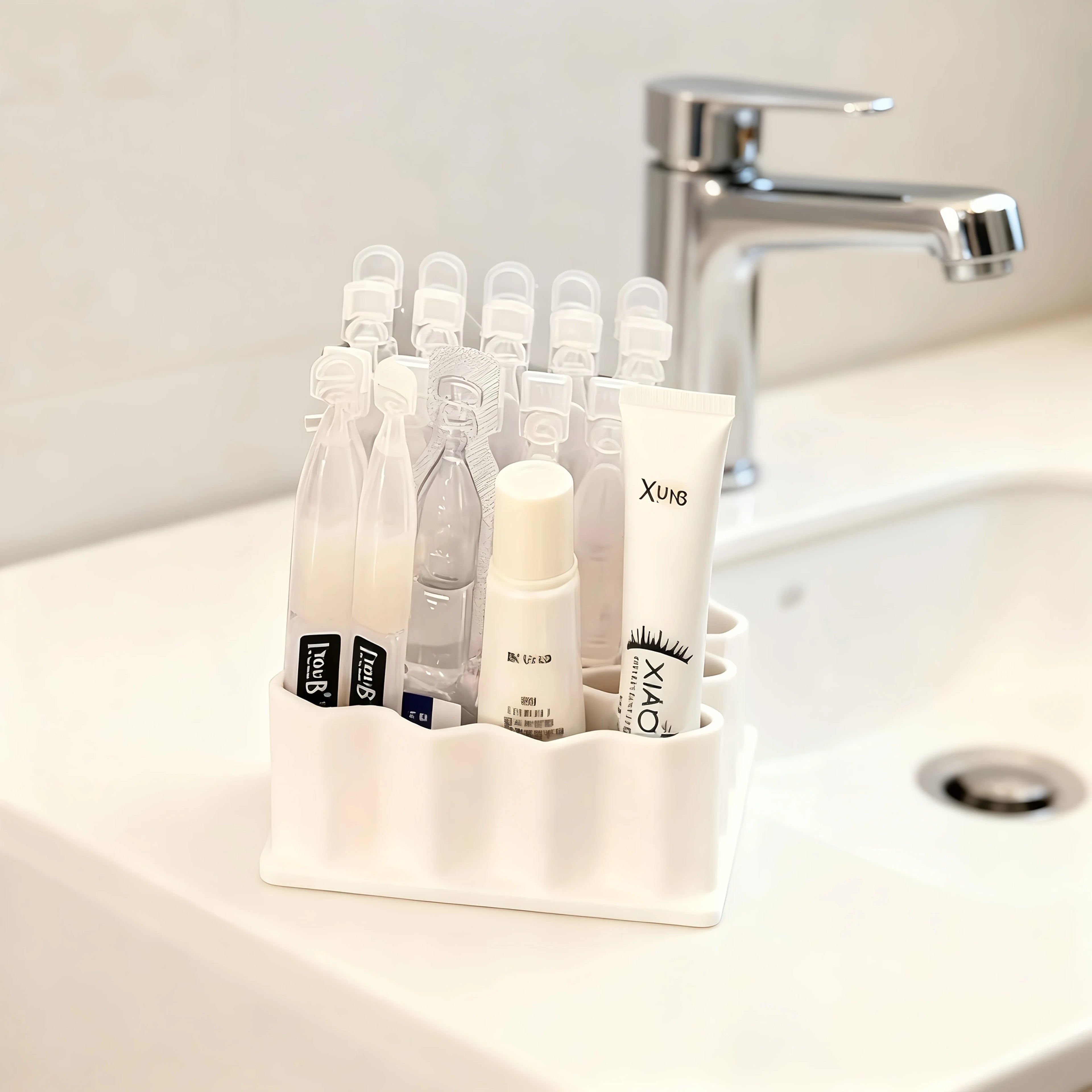 1pc 32-Slot Ointment Organizer | Medicine Storage Compartments, Multi-Use Holder for Medicine Cabinet Wall, Countertop, Vanity