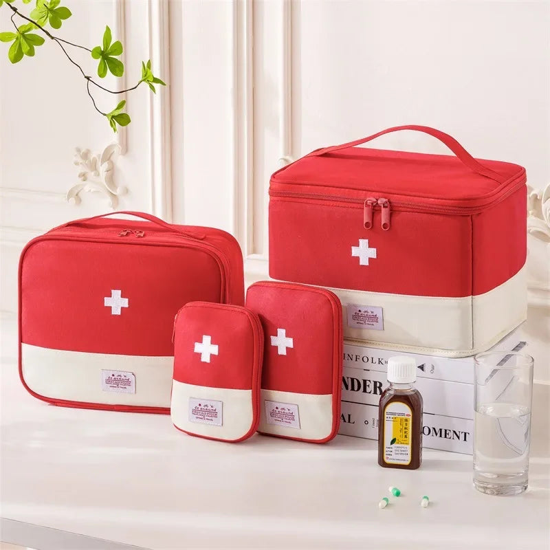 Medicine Organizer Bag for Family - Large Capacity Portable Drug Storage Pouch, First Aid Kit for Home & Travel Use