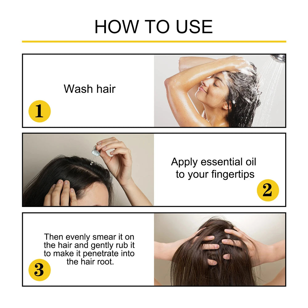 Natural Hair Growth Essential Oil Ginger Essence Hair Regrowth Thicken Hair Treatment Anti Hair Loss Gift Set For Men Women