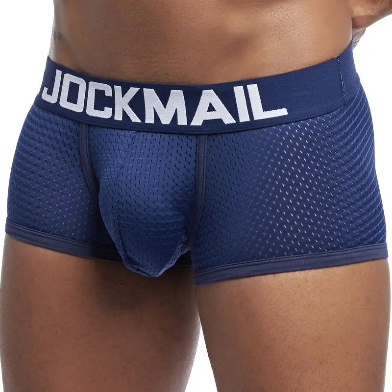 JOCKMAIL Men Underwear Boxes Mesh Quick Drying Ice Silk Breathable Youth Fashion Calzoncillos Sexy Am Gosteren Killer Sansursuz