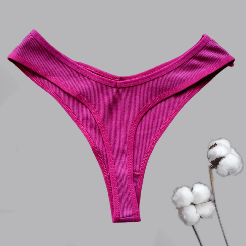 3Pcs/Set Cotton Thongs Women's Panties Sexy Low Waist G-String Briefs Comfortable Seamless Underpants Female Fast Shipping