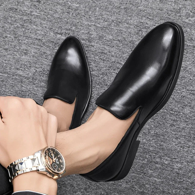 Red Sole Dress Shoes for Men Business Office Men Loafers Male Flats Driving Shoes Casual  Slip-On Wedding Leather Shoes