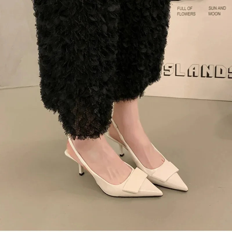 2025 Summer Women's Shoes High Heel Women Sandals Fashion Pointed Toe Singbacks Shoes Design Style Banquet Party Sandalias Shoes