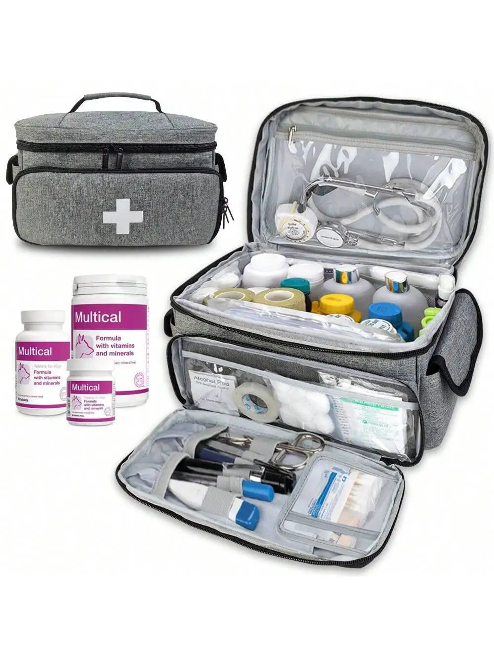 Multifunctional Medical Organizer - Portable First Aid Kit with Large Capacity for Home, Travel & Emergencies Medical Supplies