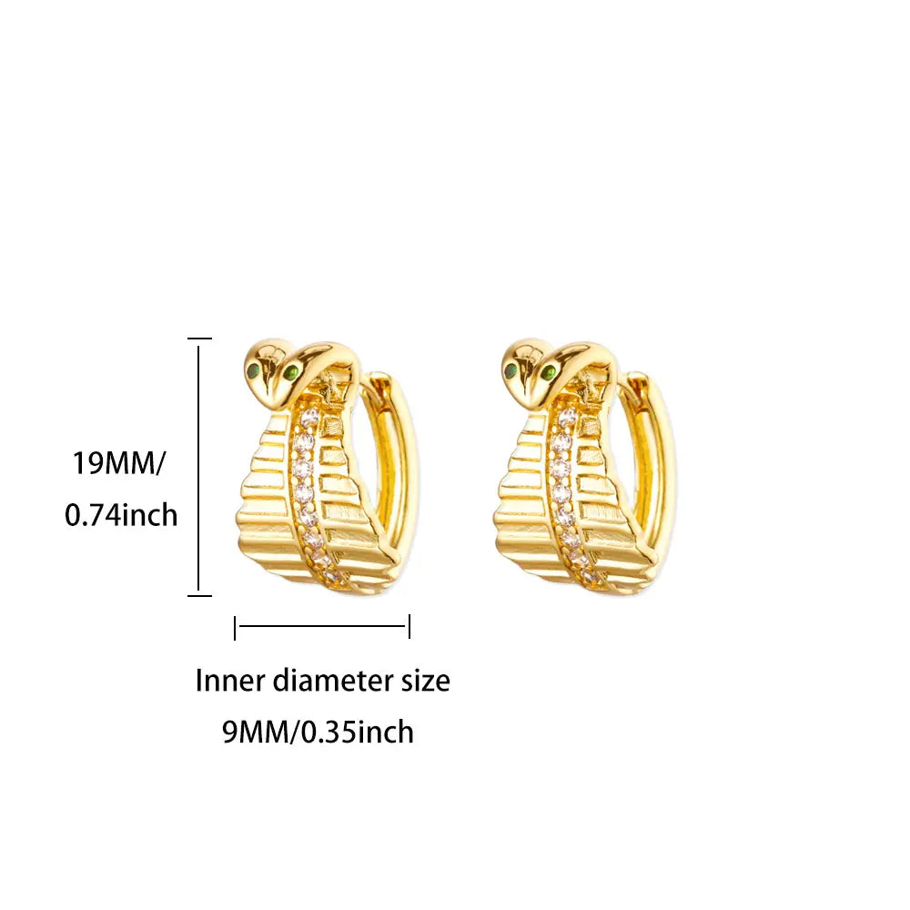 Cubic Zirconia Hoop Earrings For Women Luxury Crystal Zircon Gold Color Stainless Steel Earring Jewelry Wedding Party Gift