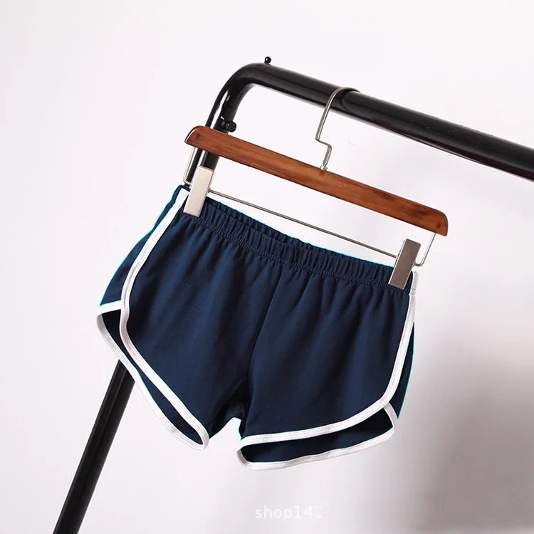 Women Mid Waist Sport Shorts Slim Fit High Stretchy Short Trousers For Summer Female Ladies Running Exercise Beach Short Pants