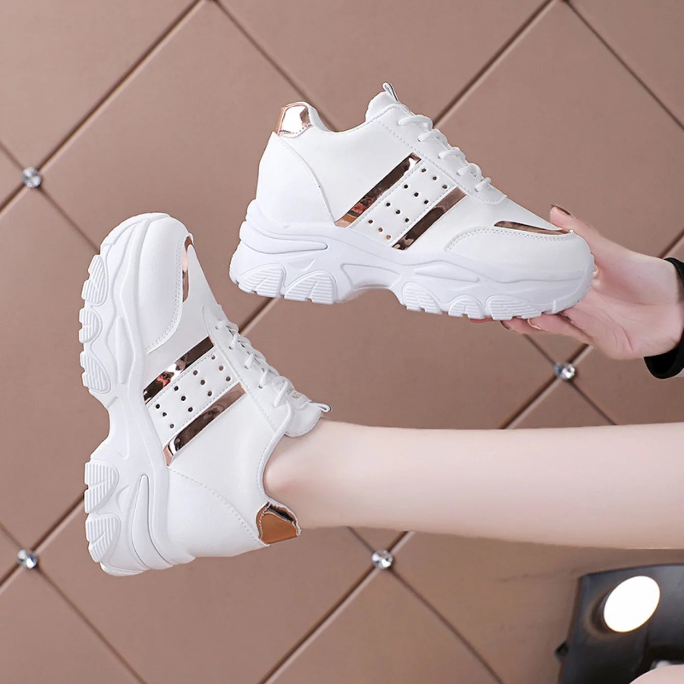 Women Sneakers 2025 New Spring Inner Increase Shoes for Woman Comfortable Casual Platform Tennis Sneakers Women Zapatos De Mujer