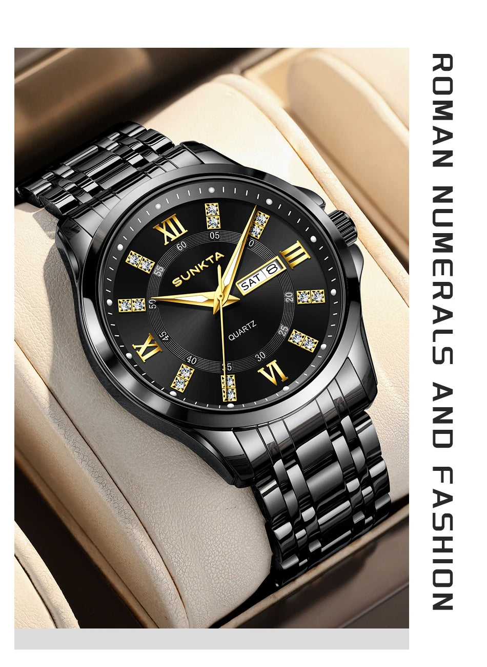 LIGE Men's Watches Top Brand Casual Original Wristwatch Waterproof Stainless Steel Scratch-Resistant Mirror Watch for Man Reloj