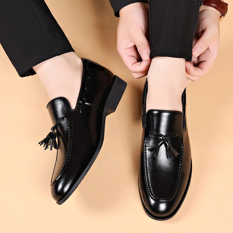 Men's Dress Shoes Business Leather Shoes Designer Office Loafers Luxury Wedding Shoes Handmade Slip on Formal Shoe Big Size 48
