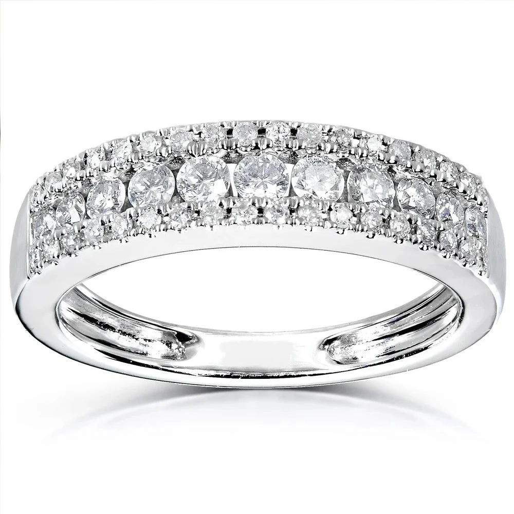 Huitan Eternity Timeless Style Wedding Bands Women's Rings with AAA CZ Temperament Female Finger-ring for Party Classic Jewelry