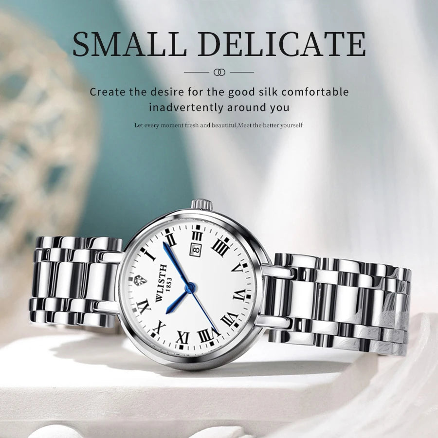Watches for Women Stainless Steel Modern Hand Clock Female Gifts Luminous Waterproof Ladies Wristwatches for Women Montre Femme