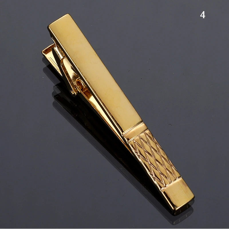 Men Jewelry Pin Clasp Necktie Clip Fashion New Hot-selling Metal Gold Tie Clip Business Formal Wear Groom Wedding Decoration