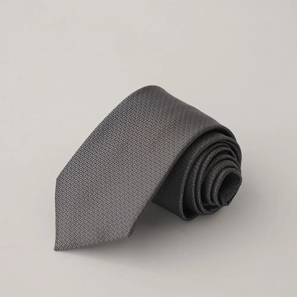 8cm Width Striped Neck Ties Solid Color Trendy Gentlemen Mens Necktie Black Gray Elegant Men's Wedding Tie Clothing Accessories