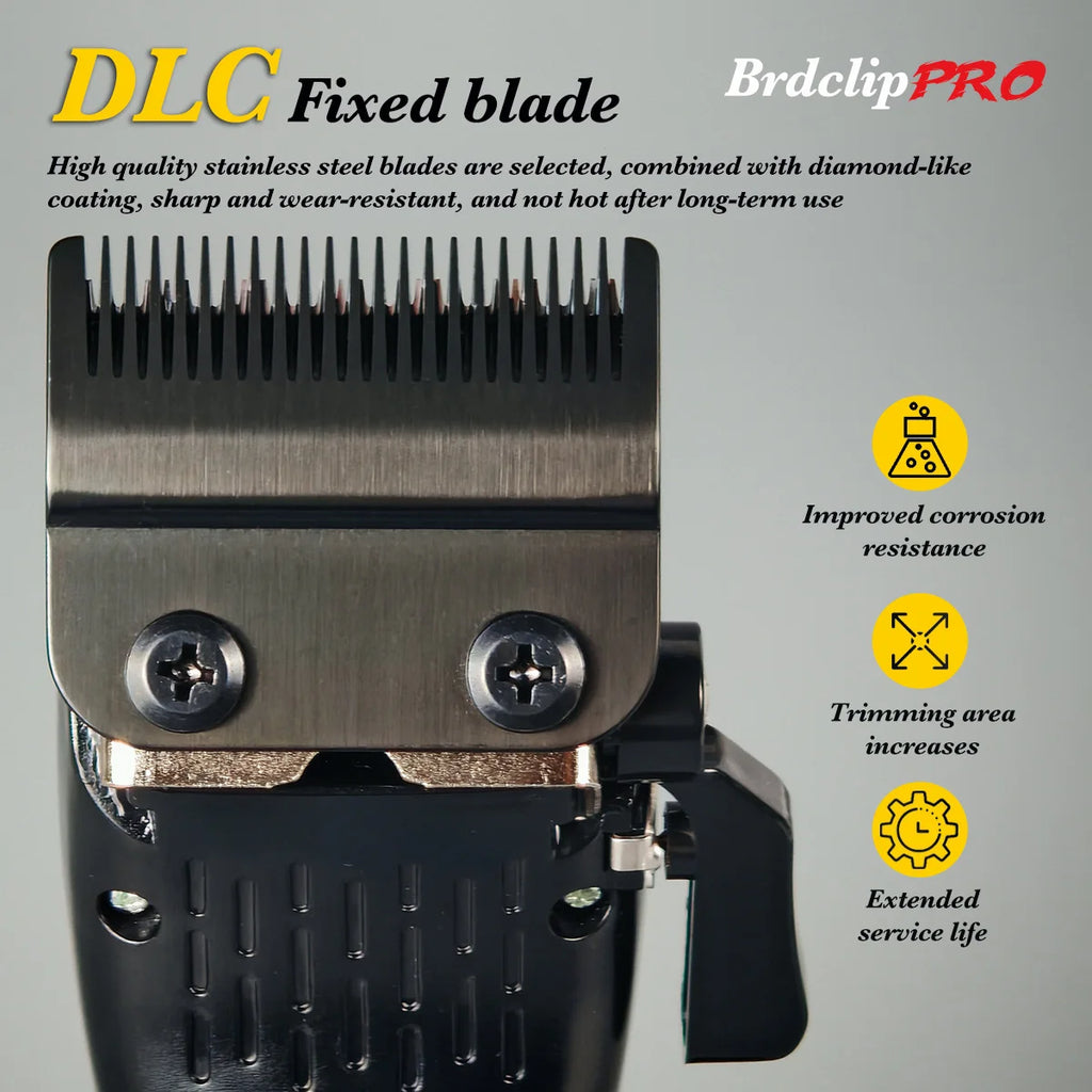 Professional BRDCLIP 619 Hair Clipper 7500RPM Precision Steel Sharp-angled Blades LCD Display Charging Base Hair Cutting Machine