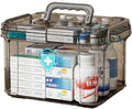 Clear Medicine Organizer Storage Box with Tray, Plastic First Aid Box Empty, Thickened Medicine Container Chest, Medicine Caddy
