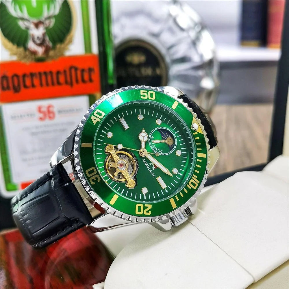 Series of Watches for Men, Fully Automatic Mechanical Watches, Hollow Design, Waterproof, High-End, Light Luxury, Fashionable, Business Casual, Simple, Stylish, Social, Young Men's Watches, Men's Models
