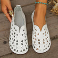 2025 Women Flat Shoes Genuine Leather Woman Pointed Toe Flats Summer Lady Hollow Out Loafers Women Shoes Sandals