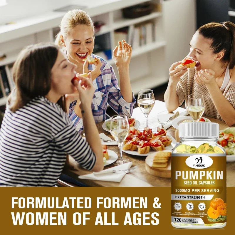 Best Pumpkin Seed Oil 3000mg Capsules, Support Heart Health, Cholesterol Support & Antioxidant Benefits, Overall Vitality, Vegan
