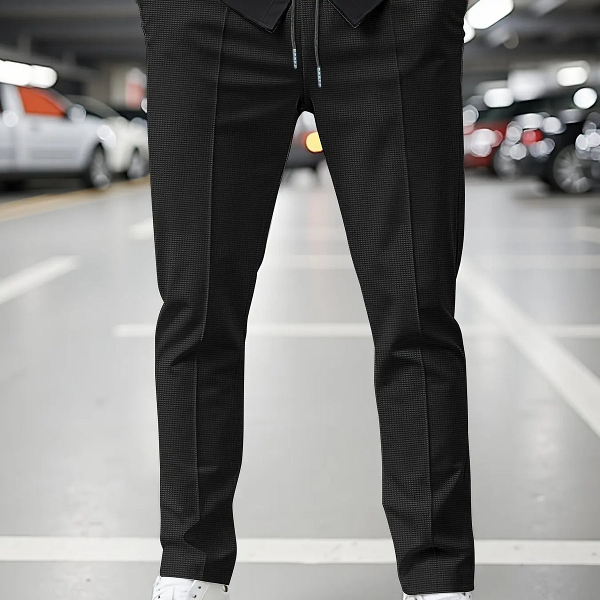Men'S Summer Casual Loose Fit Pants Breathable Elastic Waist with Drawstring Mid-Rise Stylish and Trendy Everyday Comfort Pants
