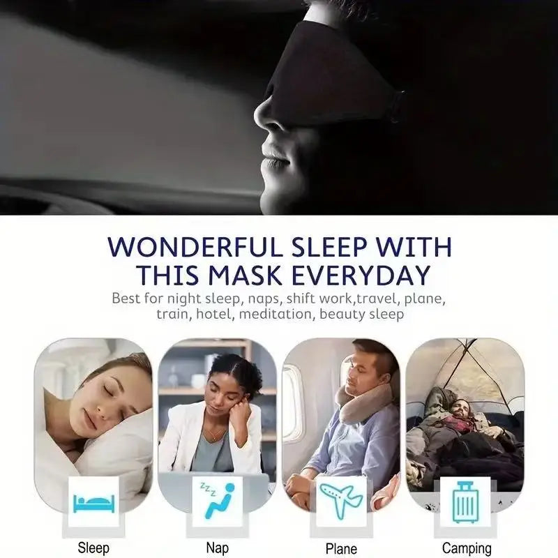Eye Mask for Sleeping 3D Contoured Cup Blindfold Concave Molded Night Sleep Mask Block Out Light with Women Men
