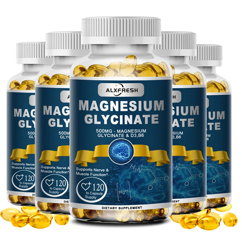 Magnesium Glycinate Supplement Zinc,Vitamin D3 B6, Support Muscle & Nervous, Immune System Tiredness Health