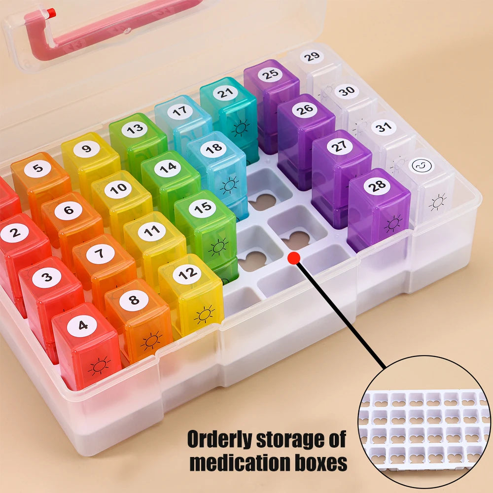 Monthly Pill Organizer 2 Times A Day, Pill Box with AM PM Compartments, Medicine Organizer for Vitamins, Supplements &Medication