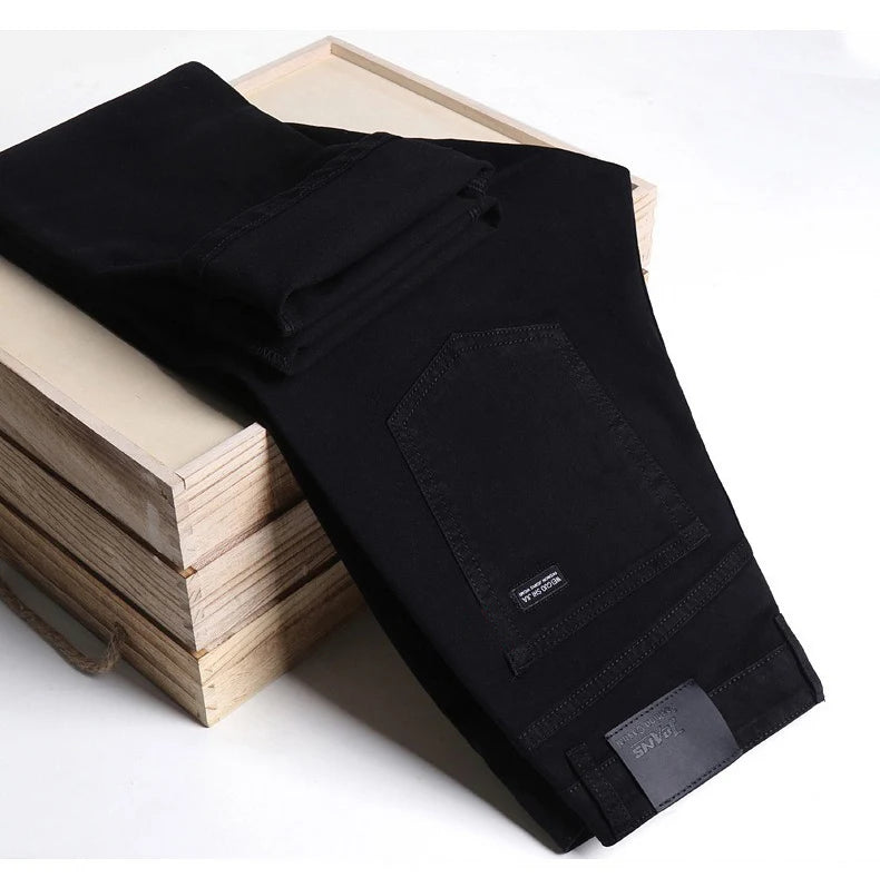 Men Classic Advanced Fashion Brand Jeans Jean Homme Man Soft Stretch Black Biker Masculino Denim Trousers Mens Pants Overalls