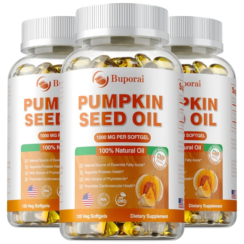 Pumpkin Seed Oil Capsule - Support Prostate and Urinary Tract Health Hair Growth & Skin Care Prevent Hair Loss