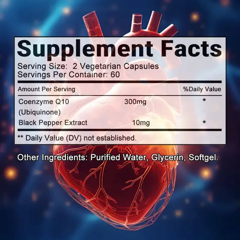 CoQ10 Softgels - Coenzyme Q10 (ubiquinone) Supplement, Highly Absorbed, Antioxidant, Supports Heart Health and Energy Production