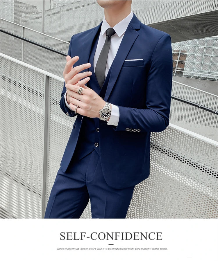 Suits for Men - 3 Pieces - New Fabrics - Fashionable Business Gentleman - Slim Fit - Wedding  Professional Business Formal Dress