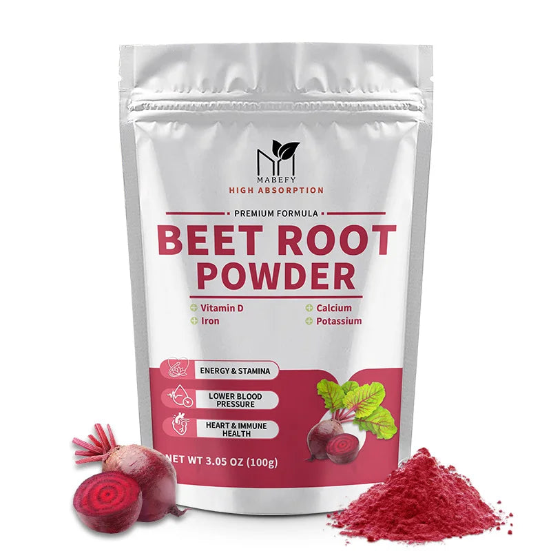 Beet Root Supplement Containing Calcium, Potassium, Iron & Vitamin D Improve Liver Health & Blood Flow Prevents Constipation