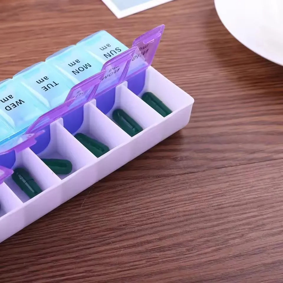 10 Compartments Travel Pill Organizer Pocket Portable Pill Storage Box Case Daily Pill Container or Purse Fish Oil Medicine