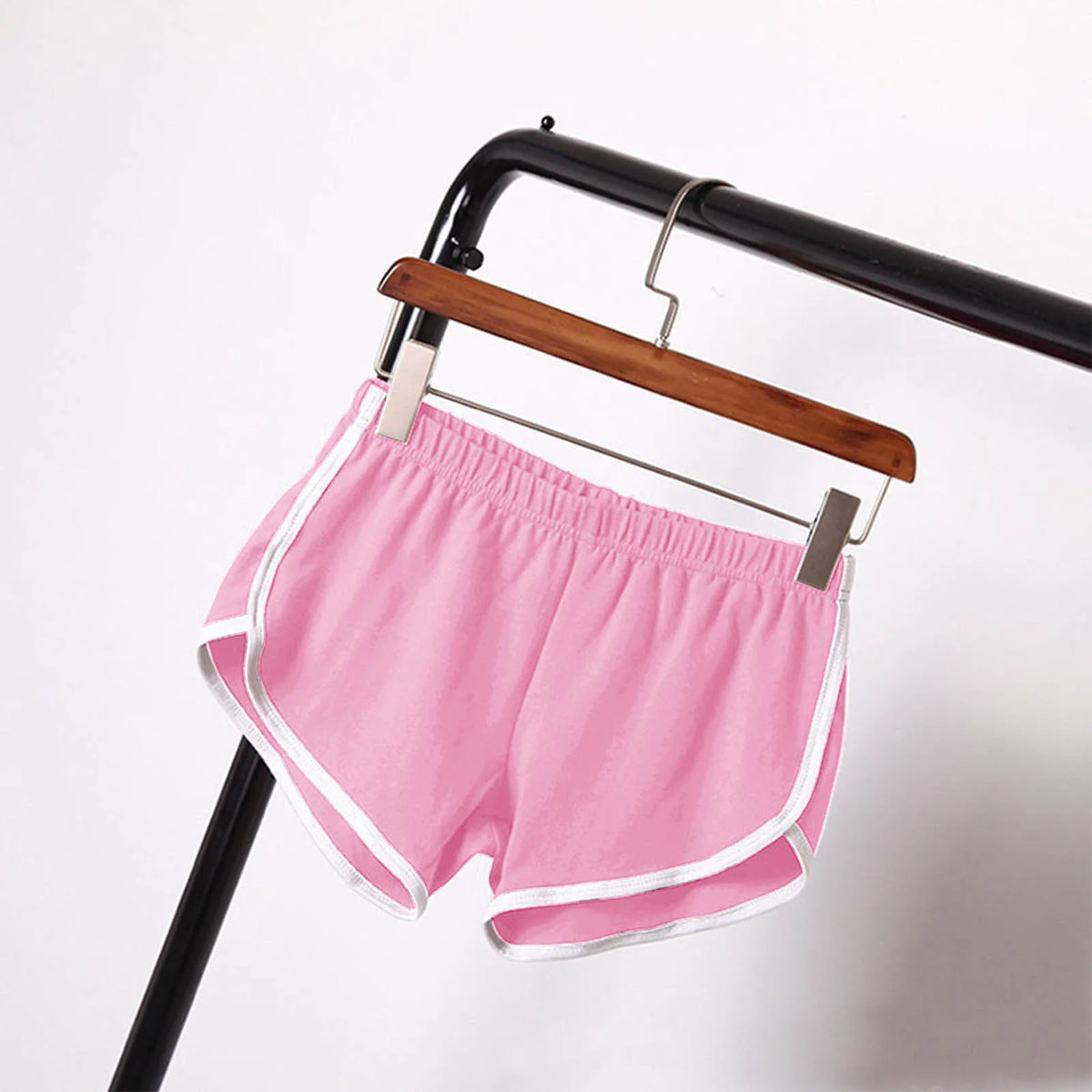 Women Mid Waist Sport Shorts Slim Fit High Stretchy Short Trousers For Summer Female Ladies Running Exercise Beach Short Pants