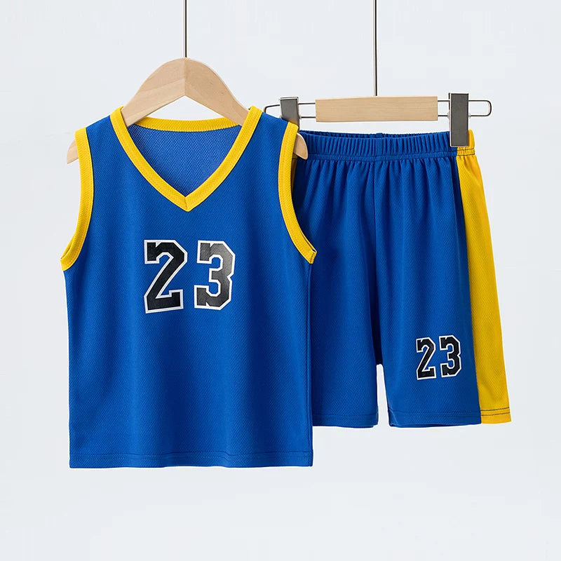 6/2 Pcs Children's Summer Quick-drying Exercise 23 Suit Boys Basketball Football Running Vest Joker Comfortable Shorts Students
