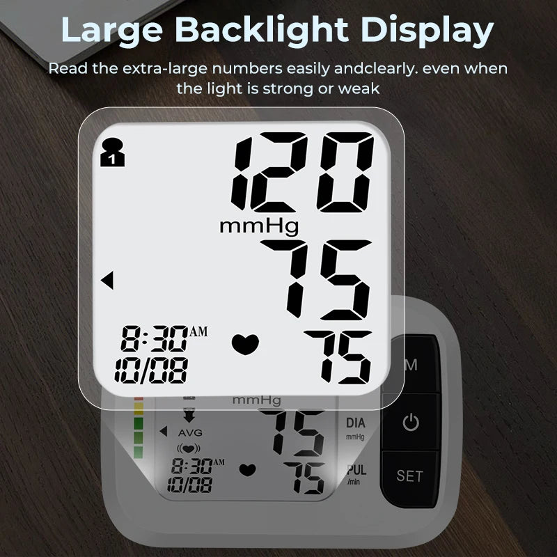 Sejoy Digital Wrist Blood Pressure Monitor,Finger Pulse Oximeter OLED Blood Oxygen Saturation,Heart Rate Meter BP Monitor