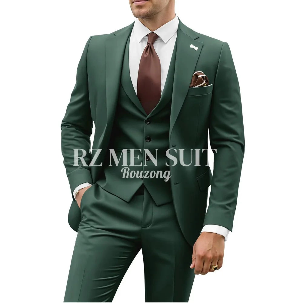 Mens Suit 3 Piece Suits for Men Slim Fit Wedding Groom Suit Men Blazer Vest Pant Suits for Prom Business Formal costumes hommes