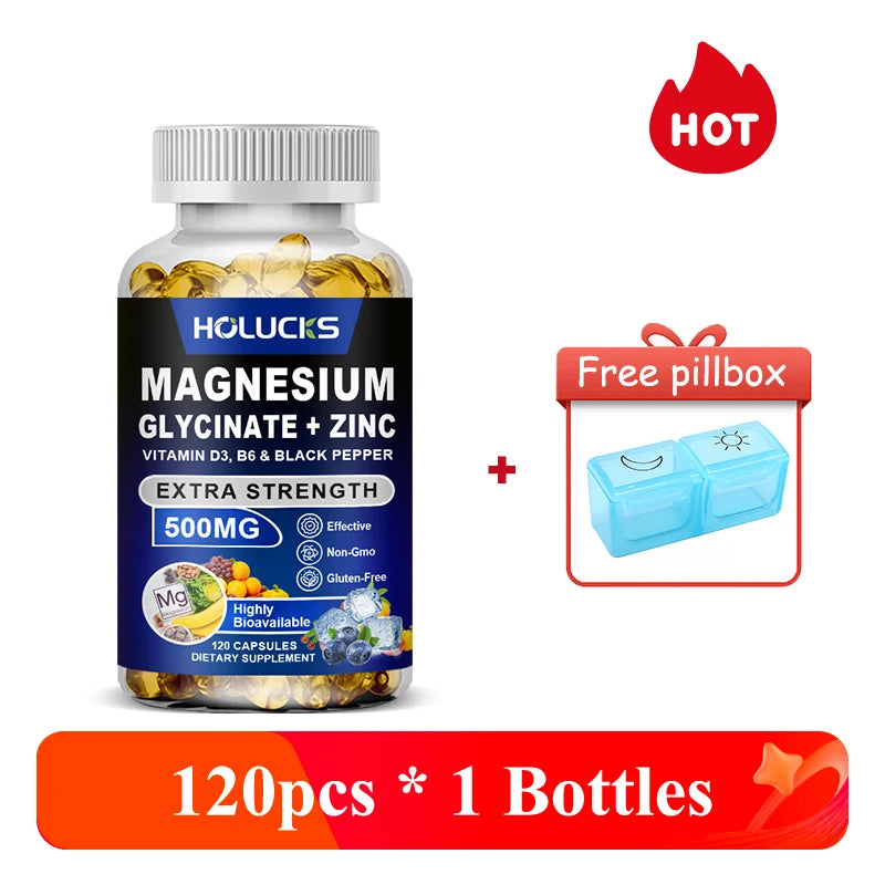Magnesium Glycinate Supplement, Improve Mood, Sleep Support, Muscle Relaxation & Heart Wellness, for Men Women