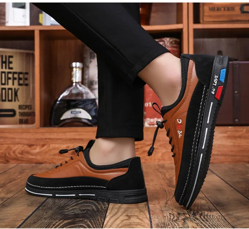 High-quality Men Shoes Breathable Leather Casual Shoe Fashion Business Soft Bottom Shoes for Men Large Size39-48Zapatos Casuales