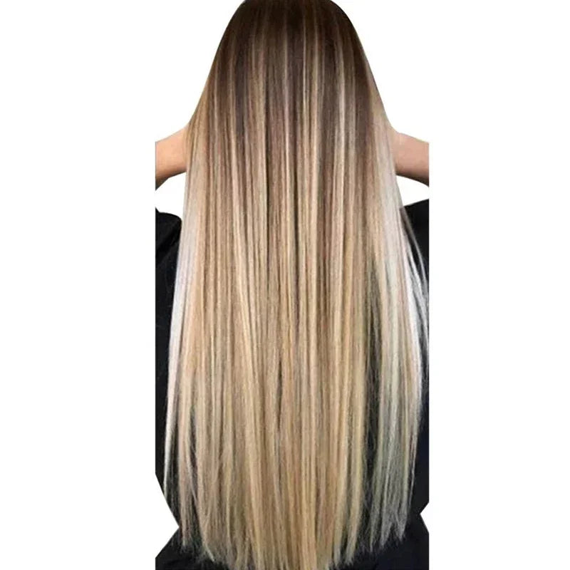 Synthetic 28Inch 72cm Hair Extensions Long Straight Wig Hairstyle Hairpieces Heat Resistant False Hair Daily Use Hair Wigs