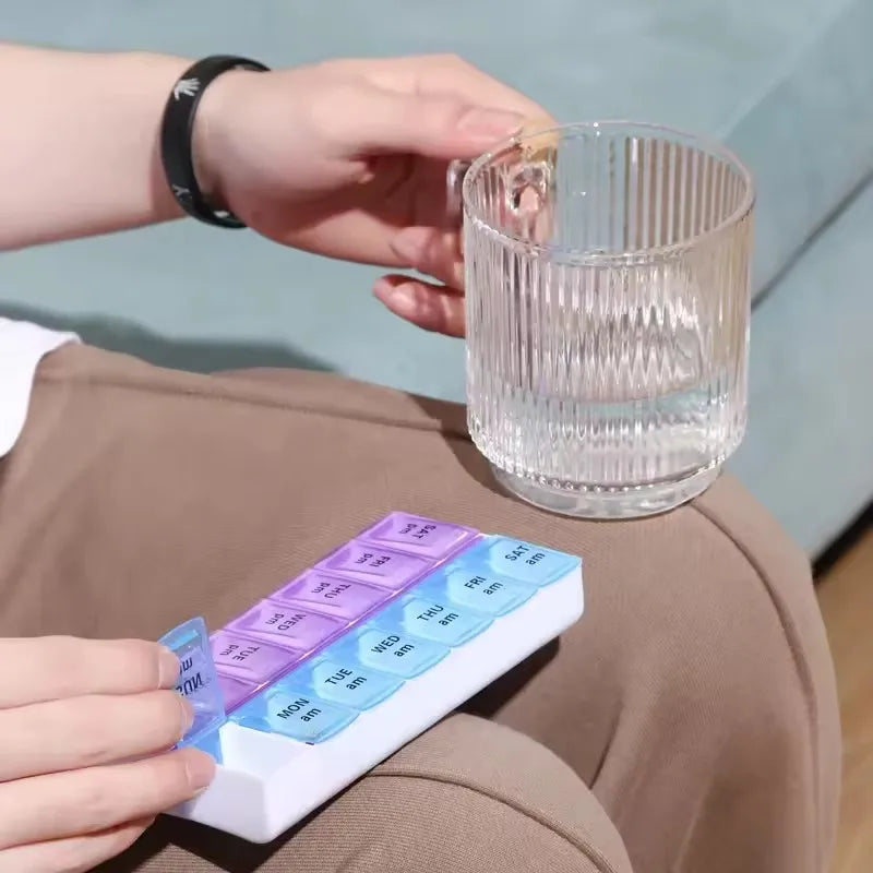 10 Compartments Travel Pill Organizer Pocket Portable Pill Storage Box Case Daily Pill Container or Purse Fish Oil Medicine