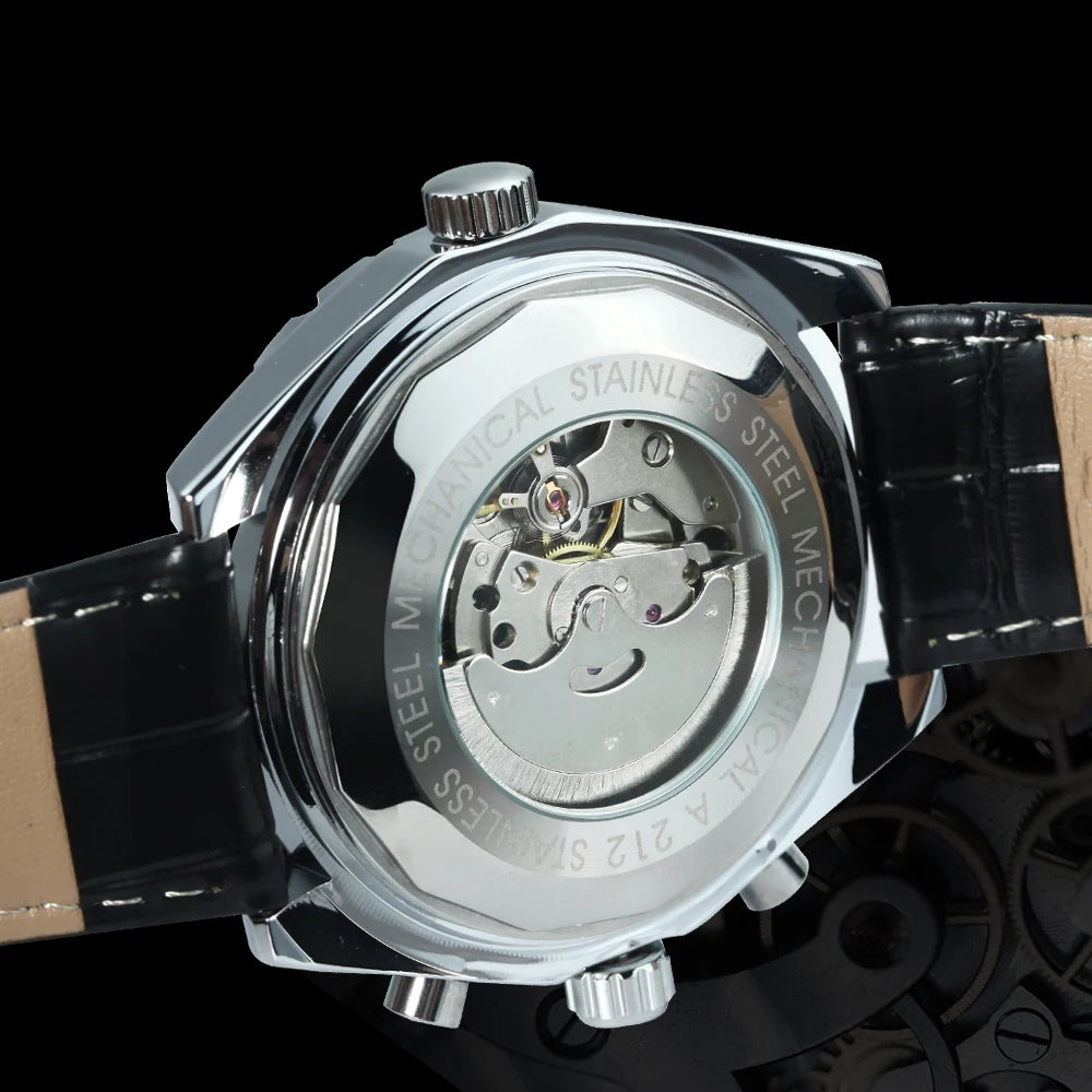 JARAGAR Sports Mens Watches Top Brand Luxury Automatic Mechanical Watch for Men Casual Leather Steel Strap Military Wristwatches